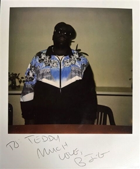 Notorious B.I.G. Signed & Inscribed 3.5 x 5 Booking Photograph (Beckett)